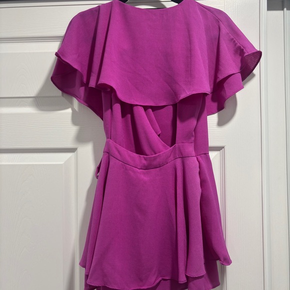 Vibrant Pink Ruffle Romper - Picture 4 of 5